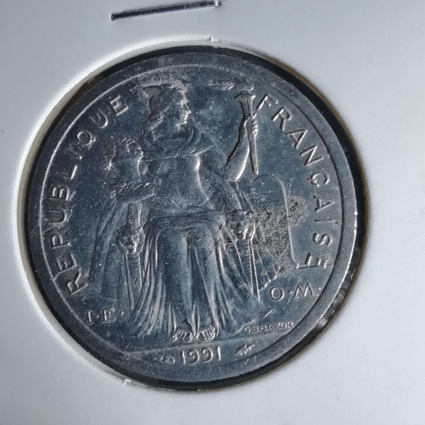 沼泽如烟--第1041场 法属新喀里多尼亚1991年2法郎