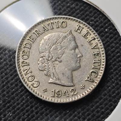 KK钱币收藏小铺  第415期 2月预留时间 周末发货 1942瑞士5分