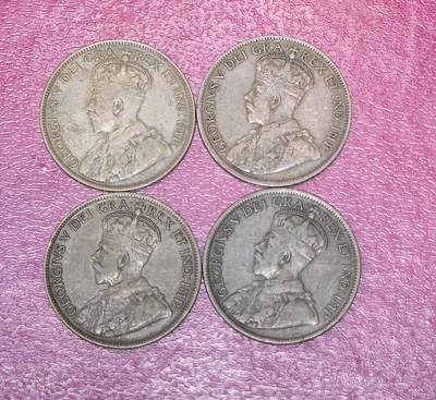 北京马甸外国币专卖第149期，外国币专场，陆续上拍，欢迎关注 - 加拿大乔五1916一1919年1分铜币四个年份不重复