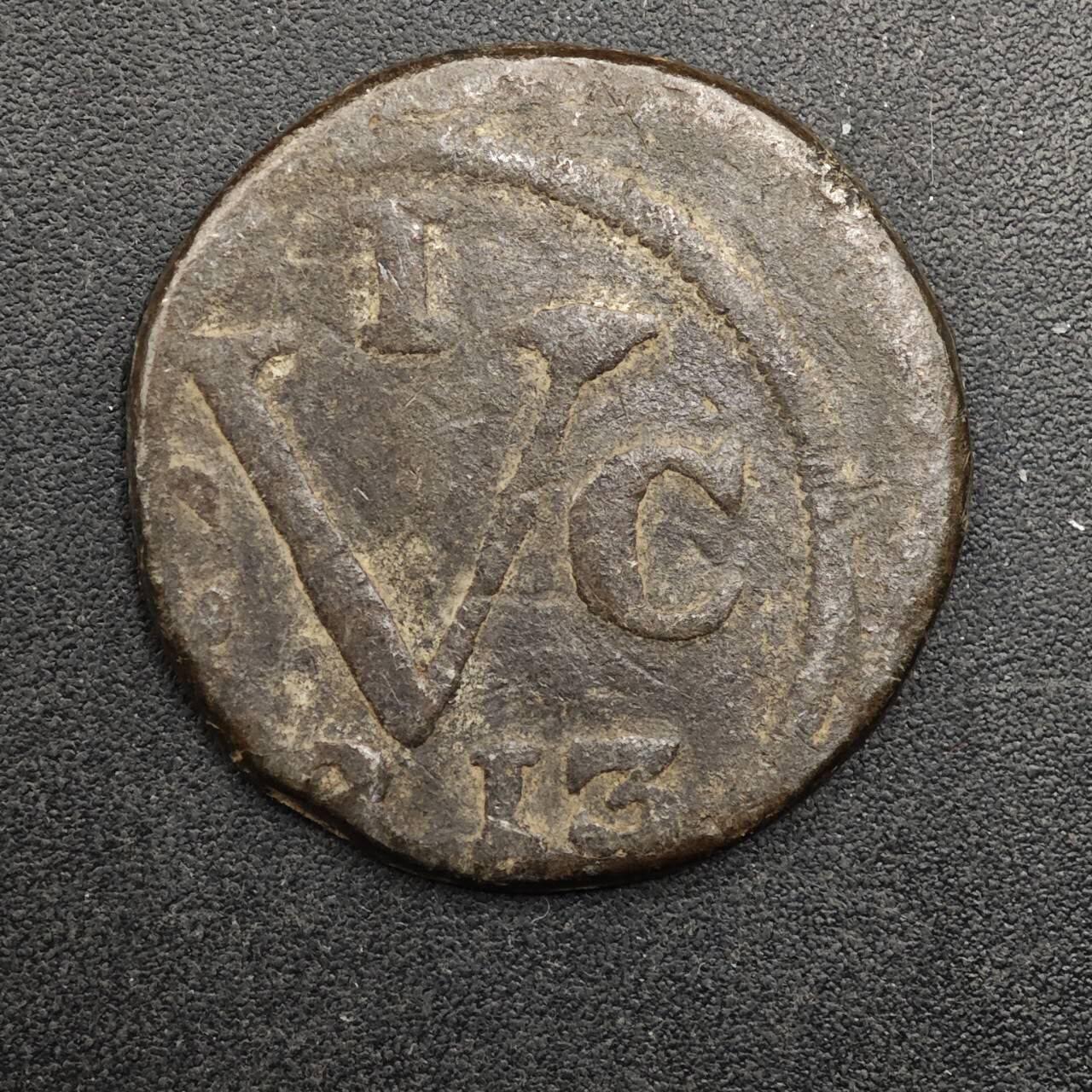  【淘币小摊】限时拍第八百八十九拍   散币套币纸币邮品场    每周一统一发货 荷属东印度爪哇1杜伊特（1 Duit/Doit）锡币