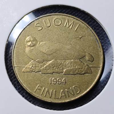 KK钱币收藏小铺  第415期 2月预留时间 周末发货 1994芬兰5马克