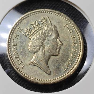 KK钱币收藏小铺  第415期 2月预留时间 周末发货 1987英国1镑 