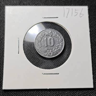 KK钱币收藏小铺  第417期 2月预留时间 周末发货 1989乌拉圭10比索