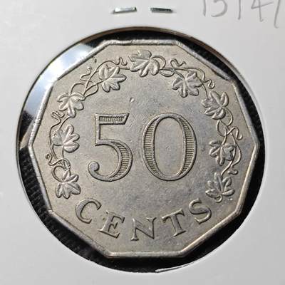 KK钱币收藏小铺  第415期 2月预留时间 周末发货 1972马耳他50分