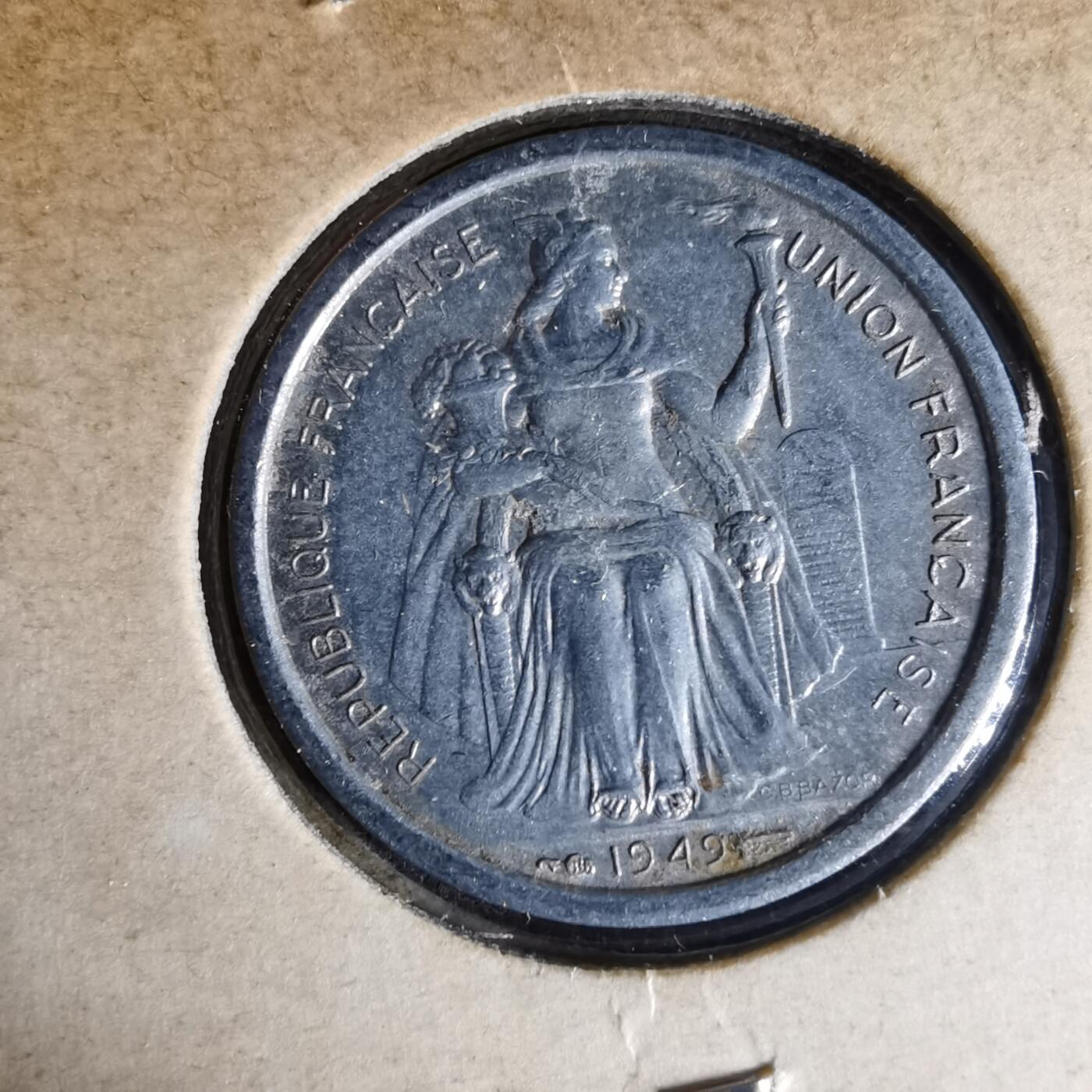 沼泽如烟--第1041场 法属新喀里多尼亚1949年1法郎