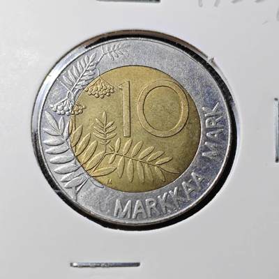 KK钱币收藏小铺  第417期 2月预留时间 周末发货 1993芬兰10马克