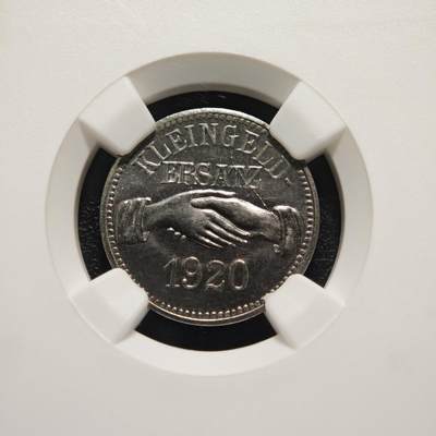 【德藏】世界币章拍卖第170期（拍品征集中~欢迎藏友联系） 1920年 德国紧急时期库普斯乌梅格10芬尼铁币 NGC MS64  保存不易 好品难得