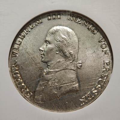 【德藏】世界币章拍卖第170期（拍品征集中~欢迎藏友联系） 冠军分！1802年 德国普鲁士腓特烈·威廉三世戎装泰勒银币 NGC MS64 原光犀利 状态极佳 品相难得 