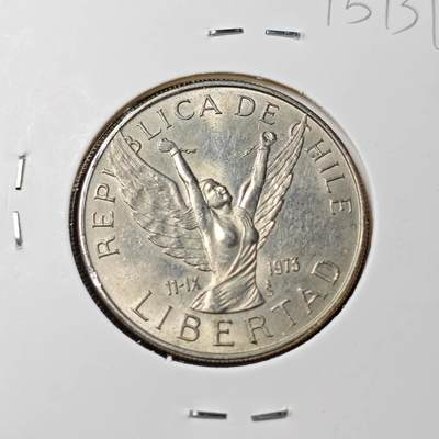 KK钱币收藏小铺  第415期 2月预留时间 周末发货 1978智利10比索 自由女神