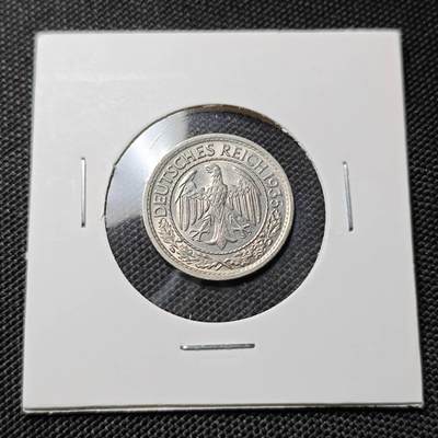 KK钱币收藏小铺  第417期 2月预留时间 周末发货 1935魏玛德国50芬尼 好品