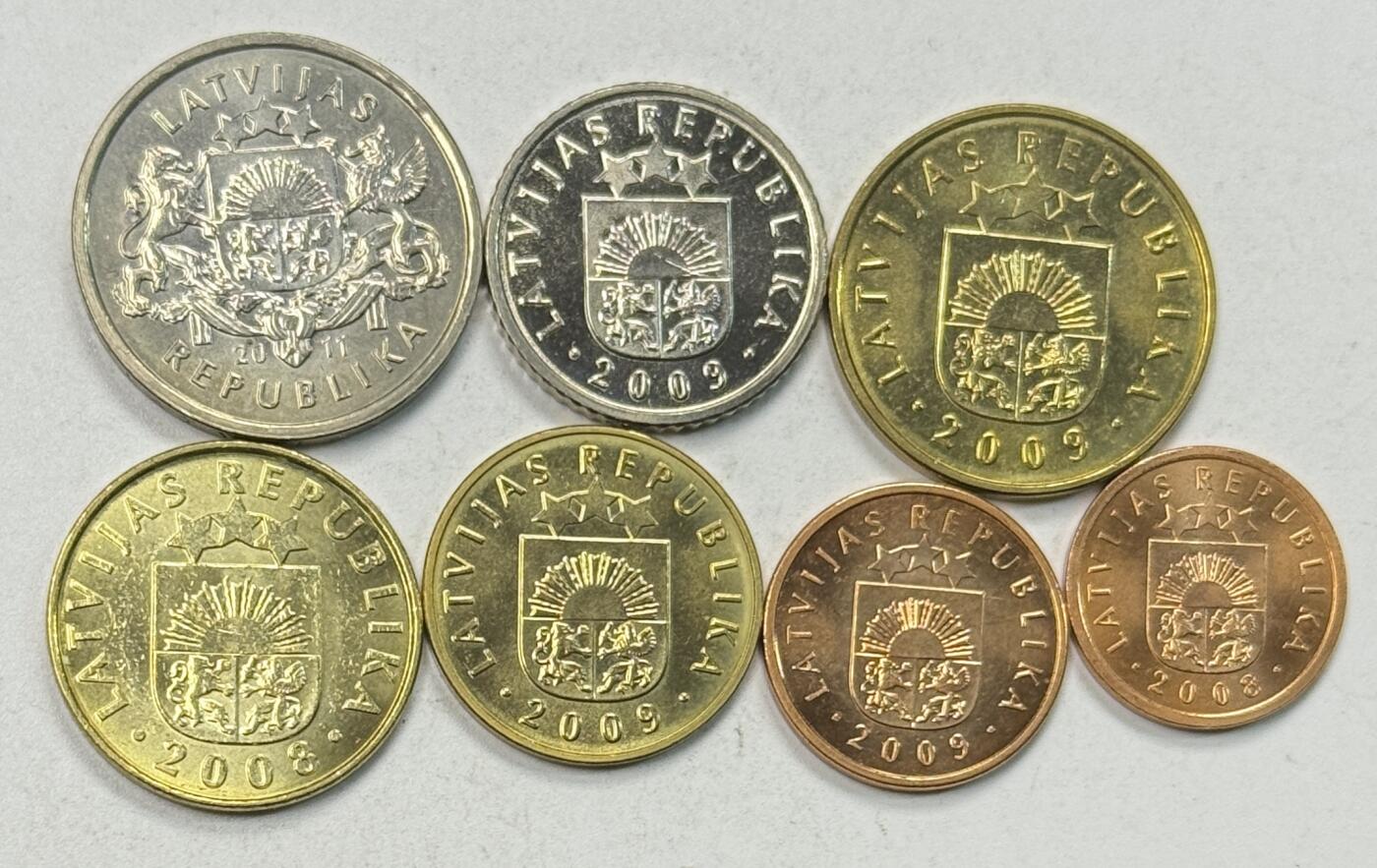 S&S Numismatic世界钱币-拍卖 第125期  拉脱维亚2008-2011年7枚套币