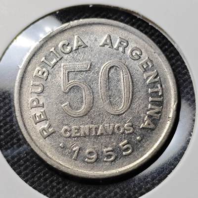 KK钱币收藏小铺  第417期 2月预留时间 周末发货 1955阿根廷50分 