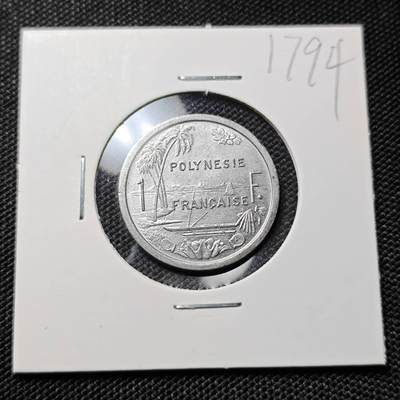 KK钱币收藏小铺  第417期 2月预留时间 周末发货 1965法属波利尼西亚1法郎 
