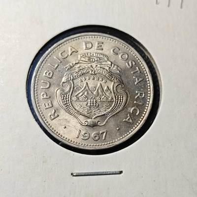 KK钱币收藏小铺  第417期 2月预留时间 周末发货 1967哥斯达黎加25分 好品