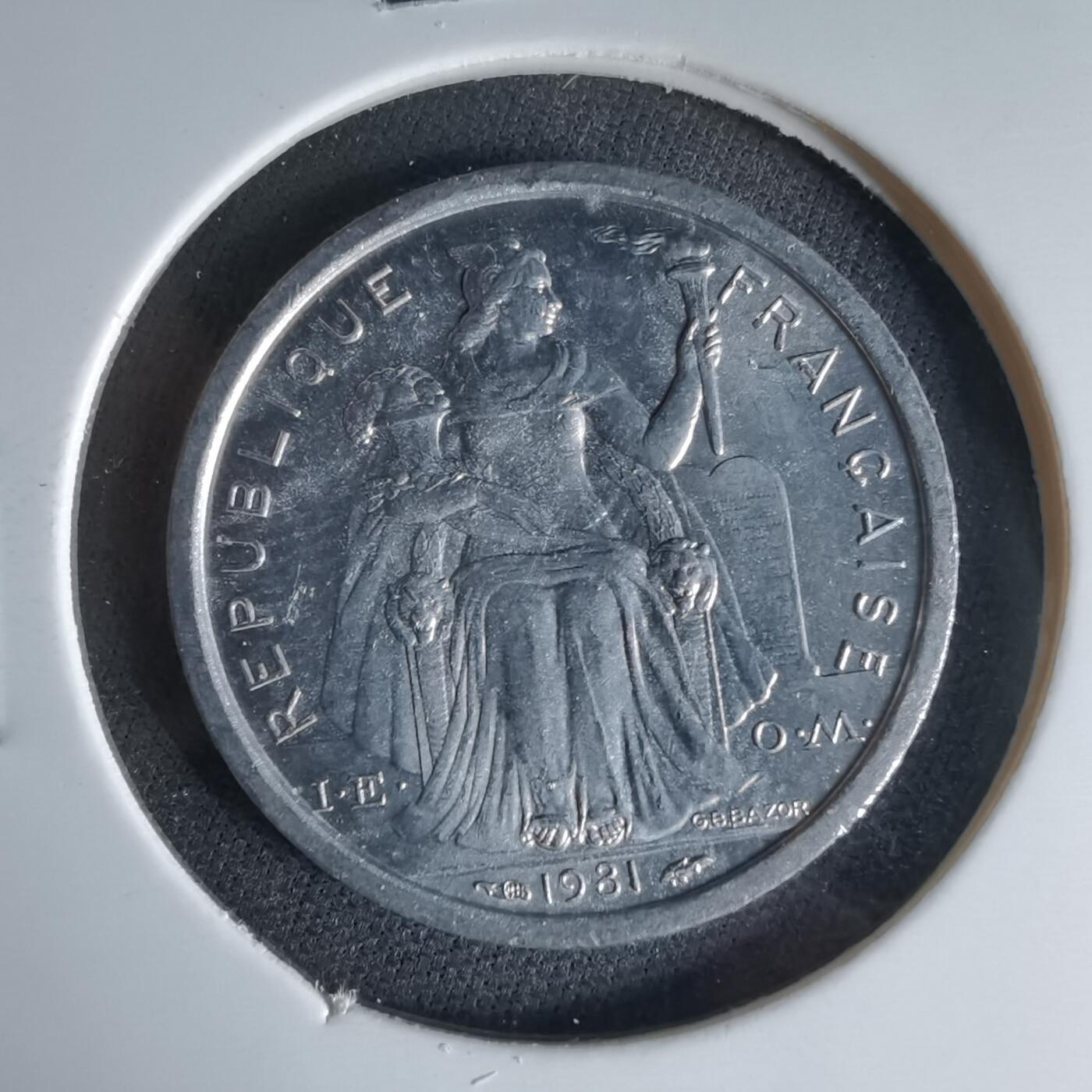 沼泽如烟--第1041场 法属新喀里多尼亚1981年1法郎