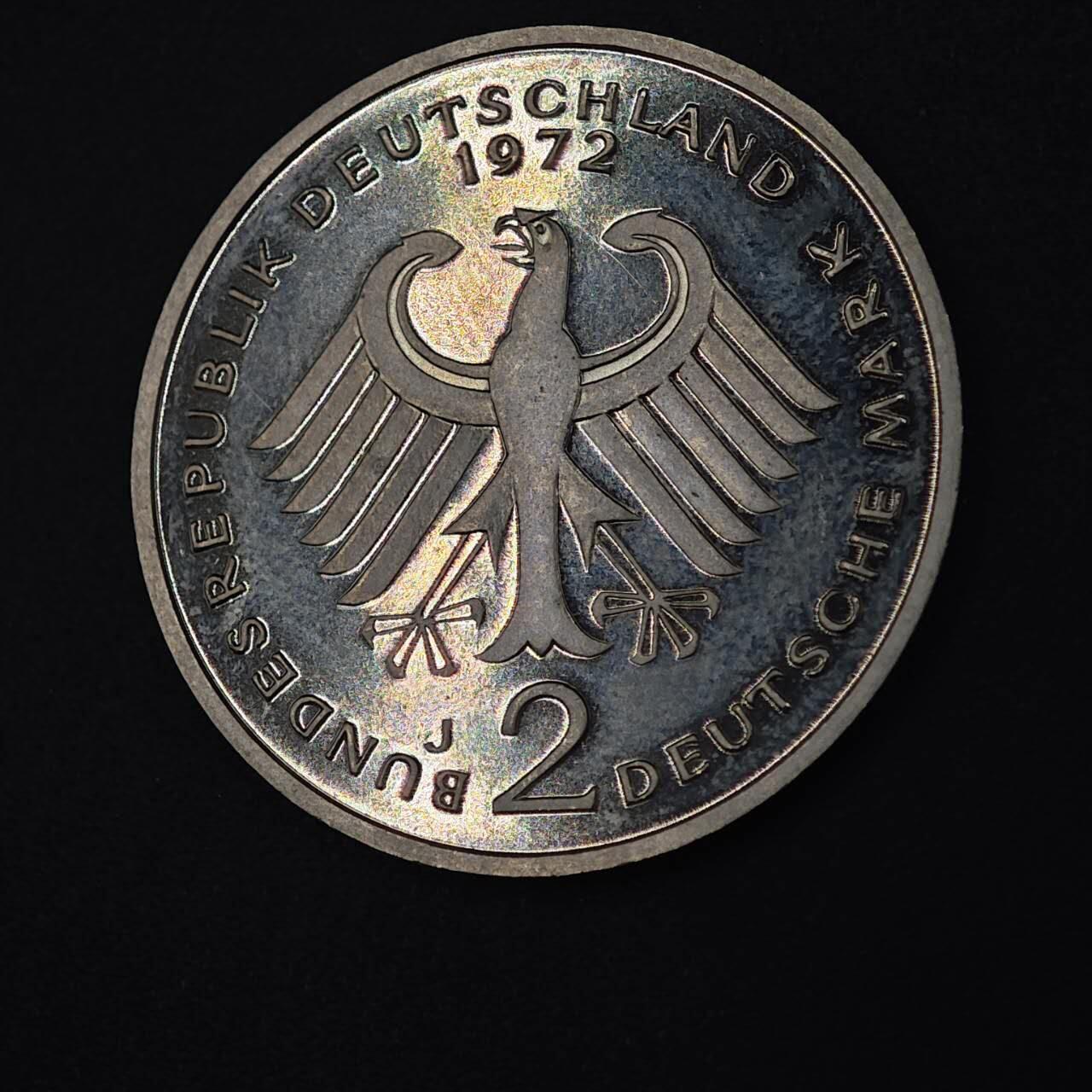 【淘币小摊】实时拍第八百八十七拍   散币场    每周一统一发货 德国1972年2马克精制纪念币
