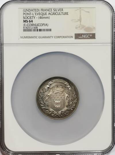 博洋堂世界钱币拍卖第167期（全场包邮） - NGC MS64 法国立维克农业协会大银章，46mm大尺寸，64分高分可藏！