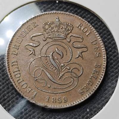 KK钱币收藏小铺  第415期 2月预留时间 周末发货 1859比利时2分