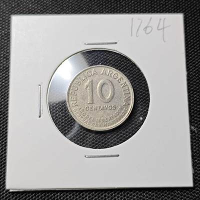 KK钱币收藏小铺  第417期 2月预留时间 周末发货 1950阿根廷10分 纪念币