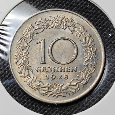 KK钱币收藏小铺  第417期 2月预留时间 周末发货 1928奥地利10格罗申 带光