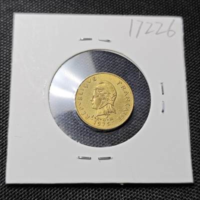 KK钱币收藏小铺  第417期 2月预留时间 周末发货 1975法属新赫布里底1法郎