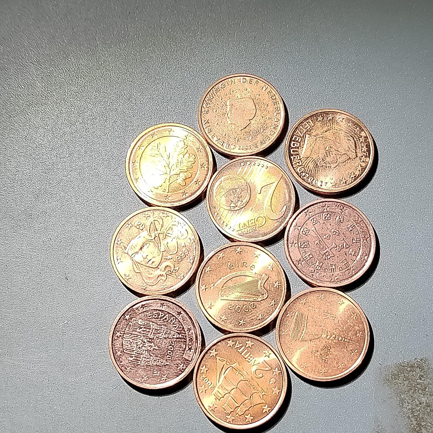 PCAI钱币  2-795  钱币小专场 2欧分 原册拆出有氧化