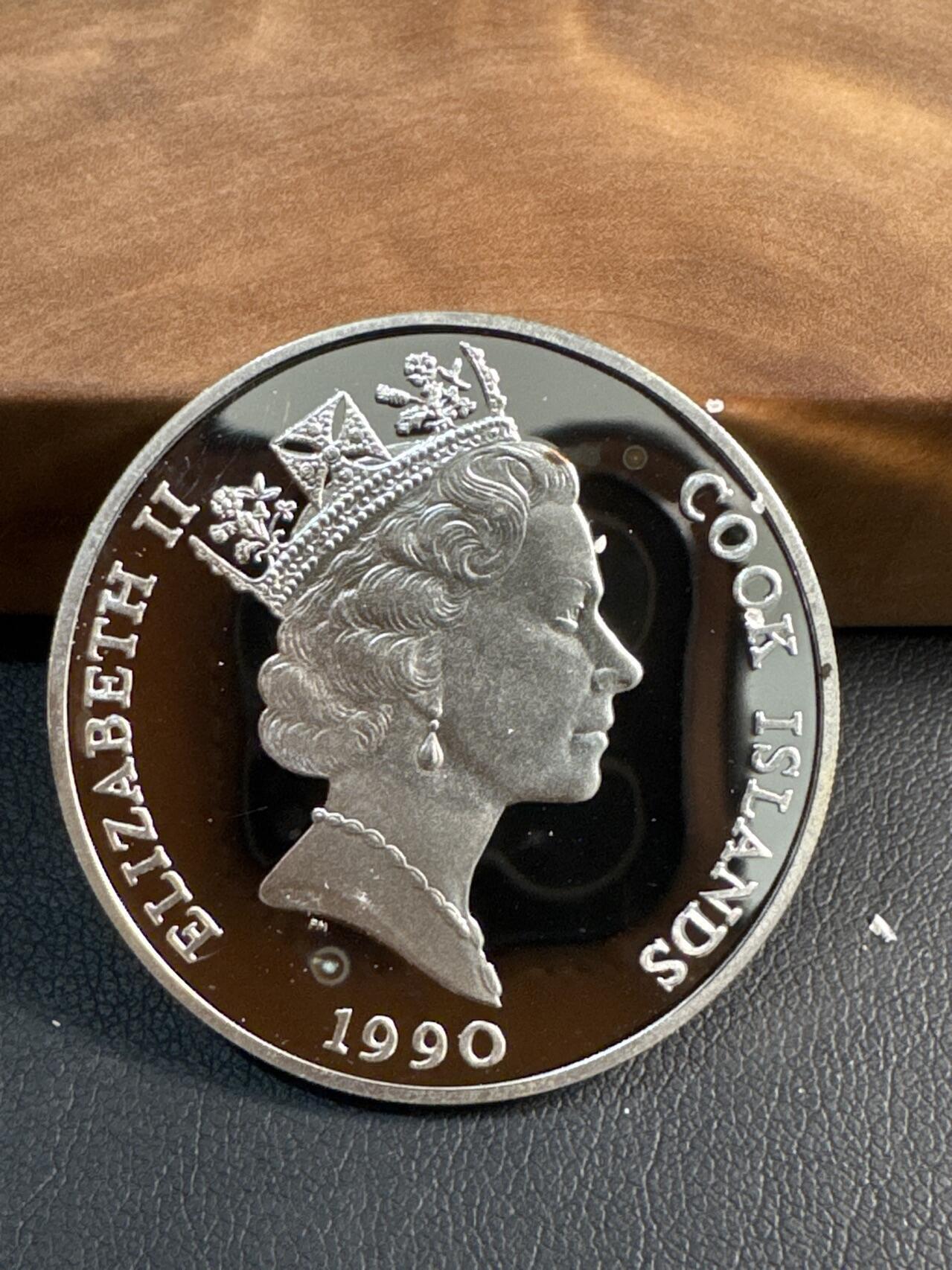 ❤️【币观天下】❤️ 第347期钱币拍卖场- 2026.4.3周五晚上6点半场 长期征集拍品  1990库克群岛 50 Dollars 印度黑羚银币