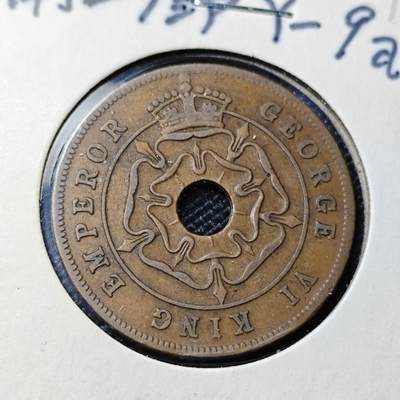 KK钱币收藏小铺  第417期 2月预留时间 周末发货 1947英属南罗德西亚1便士