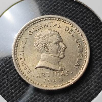 KK钱币收藏小铺  第415期 2月预留时间 周末发货 1960乌拉圭25分 