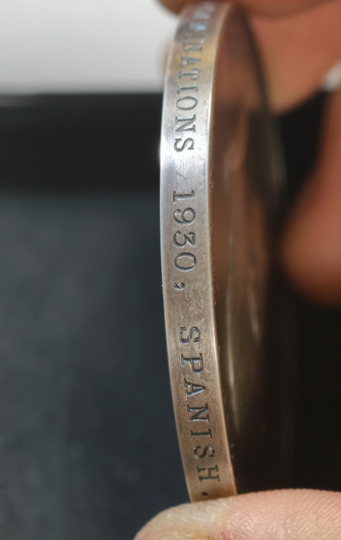 甄臻铺-世界币章拍卖（第58期），送拍享返佣金等优惠多多 1930年英国皇家艺术协会（RSA）西班牙语高级考试纪念银章，乔治五世国王肖像，直径56毫米，重90克，品相完美，包浆自然（鸽子重拍）