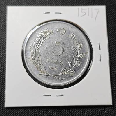 KK钱币收藏小铺  第415期 2月预留时间 周末发货 1975土耳其5里拉