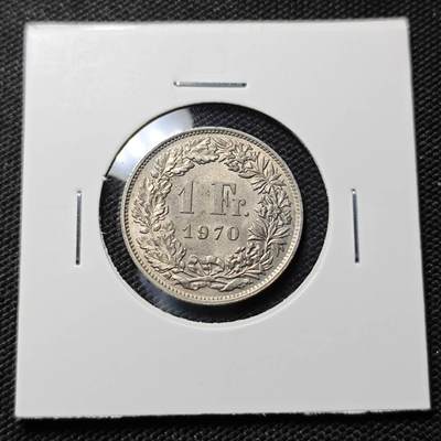 KK钱币收藏小铺  第415期 2月预留时间 周末发货 1970瑞士1法郎 