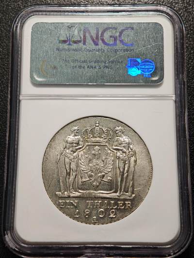 【德藏】世界币章拍卖第170期（拍品征集中~欢迎藏友联系） 冠军分！1802年 德国普鲁士腓特烈·威廉三世戎装泰勒银币 NGC MS64 原光犀利 状态极佳 品相难得 