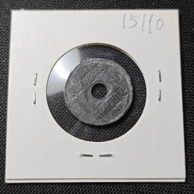 KK钱币收藏小铺  第415期 2月预留时间 周末发货  1943法属印支1/4分