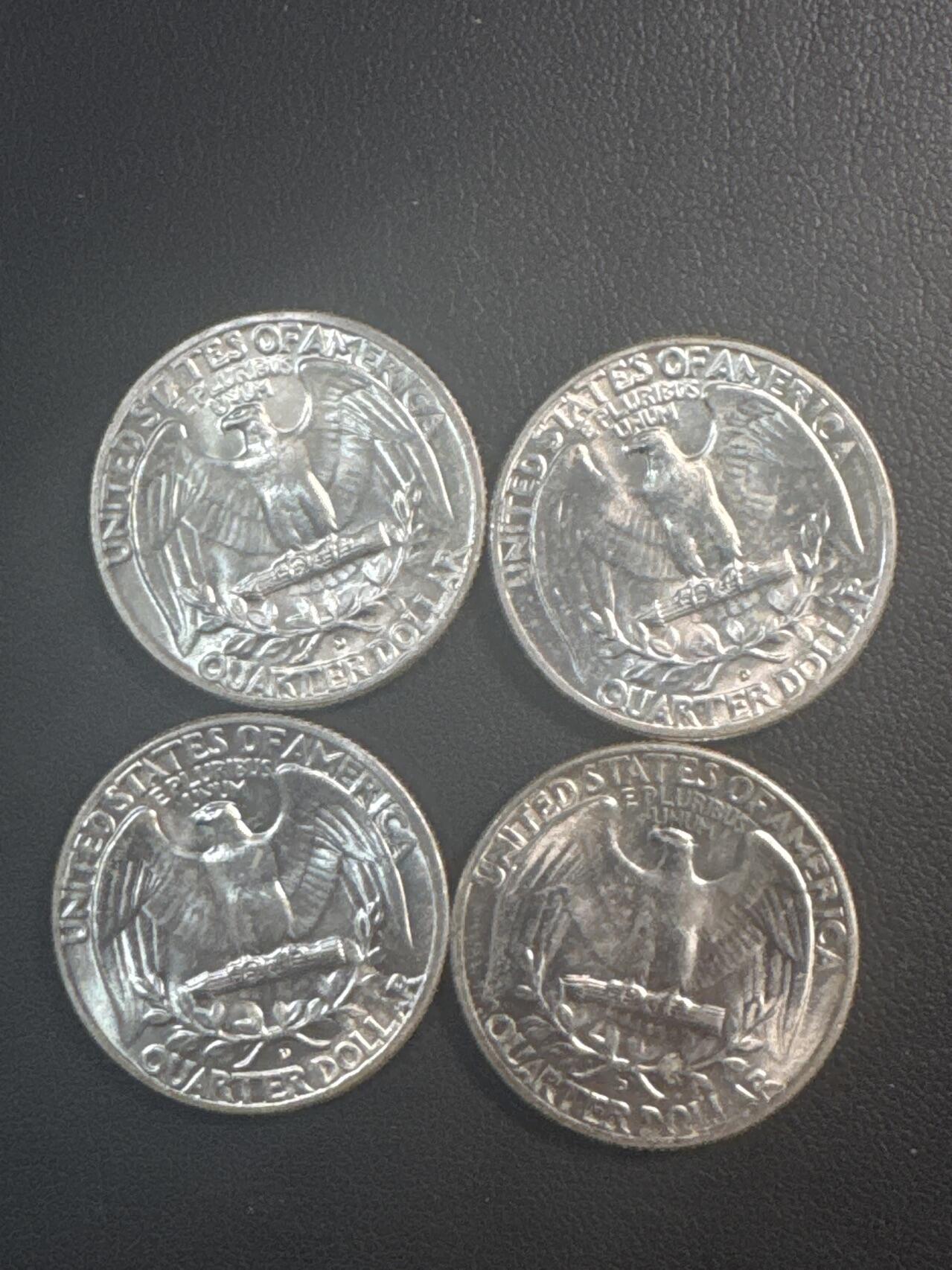 ❤️【币观天下】❤️ 第347期钱币拍卖场- 2026.4.3周五晚上6点半场 长期征集拍品  带光美国25分华盛顿银币4枚一组