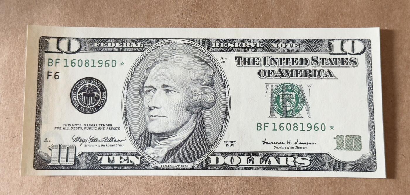 【礼羽收藏】🌏世界钱币拍卖第131期 99年首发黑白大头10美元补号倒置号无3.4.5.7全新UNC品相