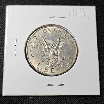 KK钱币收藏小铺  第415期 2月预留时间 周末发货 1978智利10比索 自由女神