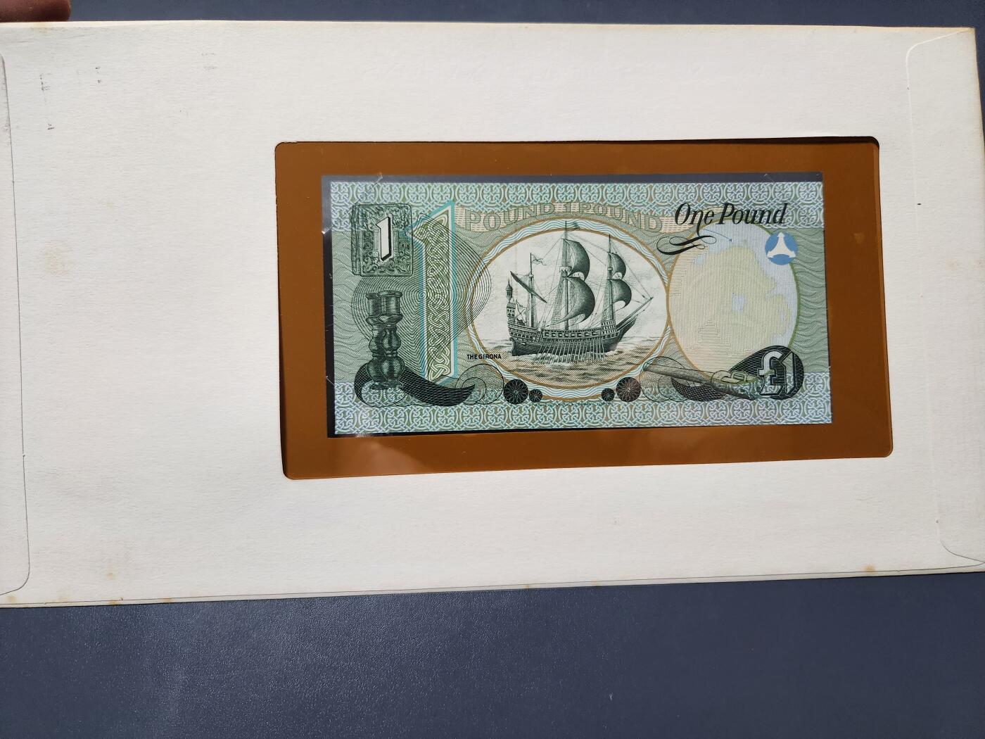 4月1号晚上8点 中外纸币自动截拍第50场 1979年英国北爱尔兰银行1英镑纸币富兰克林邮币封全新