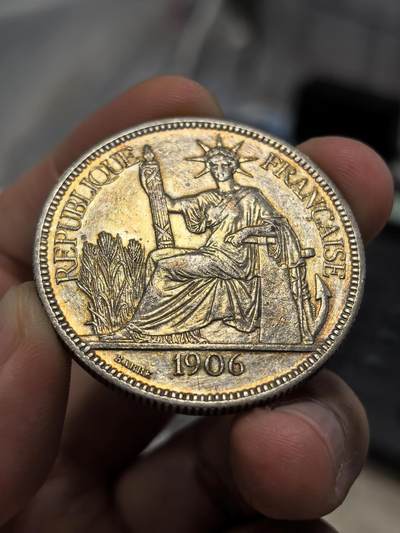 博洋堂世界钱币拍卖第167期（全场包邮） - 法属印支坐洋1906 带彩光