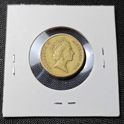 KK钱币收藏小铺  第417期 2月预留时间 周末发货 1989澳大利亚土著人2元 