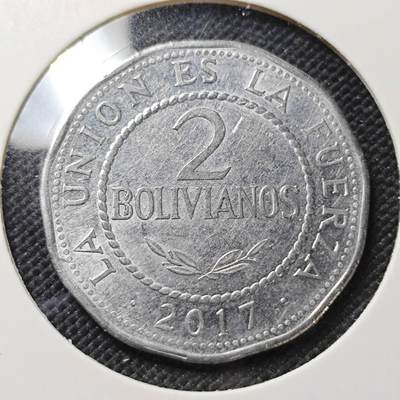 KK钱币收藏小铺  第415期 2月预留时间 周末发货 2017玻利维亚2比索