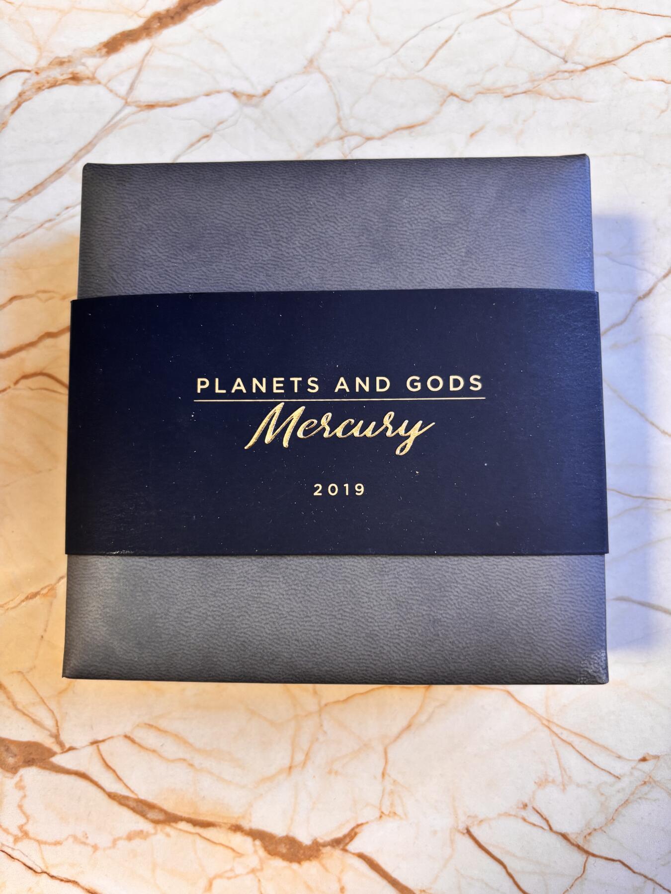 第196期拍卖 喀麦隆2019年行星之神系列1水星墨丘利3盎司彩银币，999银，发行500枚