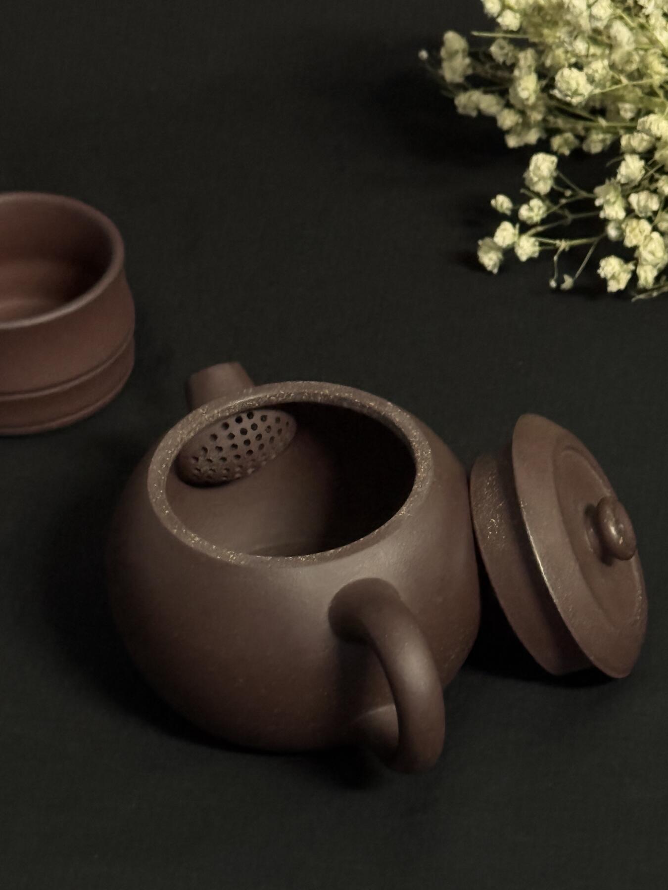 零元拍：原矿紫砂紫玉金砂巨轮+竹节主人杯（200CC左右）