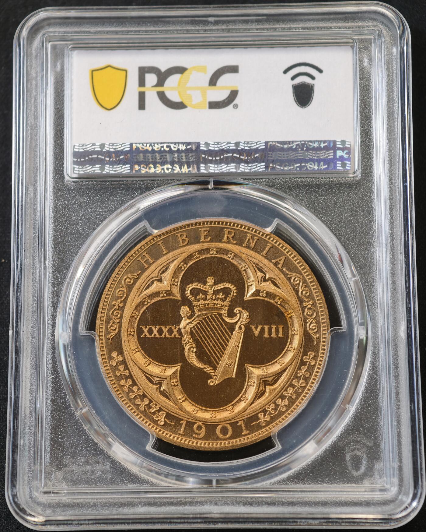 甄臻铺-世界币章拍卖（第58期），送拍享返佣金等优惠多多 PCGS-PR66CAM Ireland 爱尔兰 48D 1901年 爱德华七世 X#13a 精制 精制币