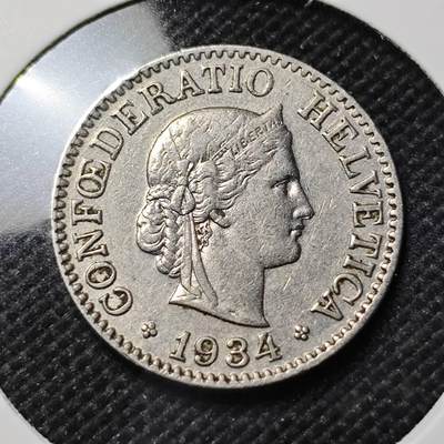 KK钱币收藏小铺  第415期 2月预留时间 周末发货 1934瑞士10分 