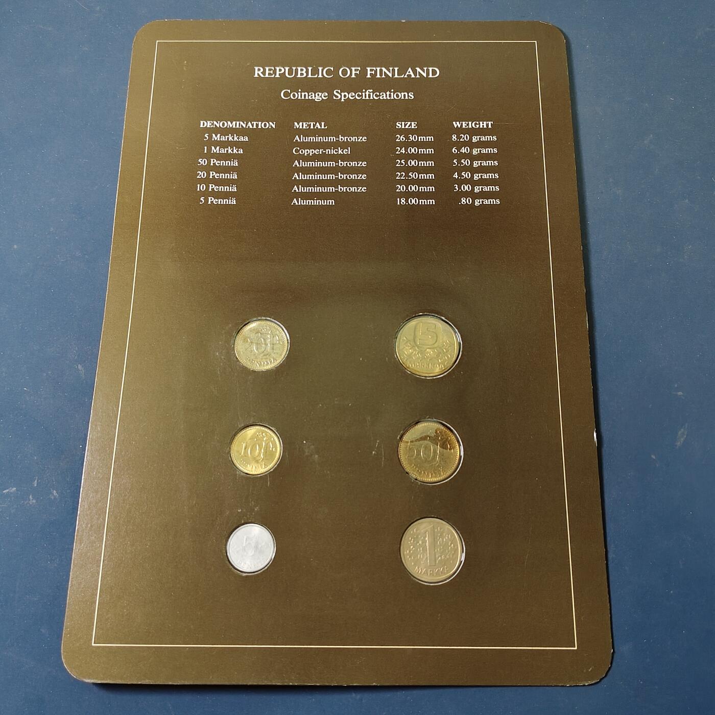 【全场包邮】纯粹捡漏拍517场 【富兰克林·世界各国硬币系列邮币卡】芬兰共和国