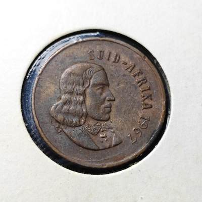 KK钱币收藏小铺  第417期 2月预留时间 周末发货 1967南非1分