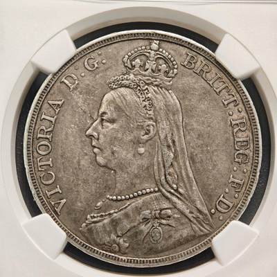 【德藏】世界币章拍卖第170期（拍品征集中~欢迎藏友联系） 1892年 英国维多利亚马剑克朗大银币 经典热门品种 NGC XF45