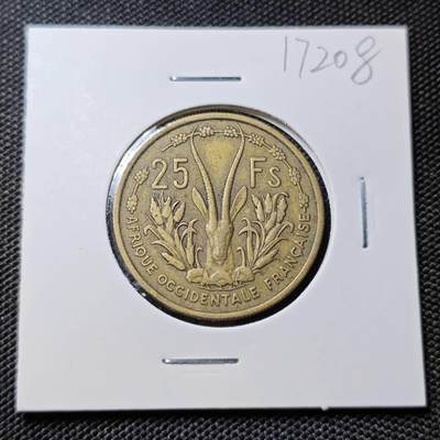 KK钱币收藏小铺  第417期 2月预留时间 周末发货 1956法属西非25法郎