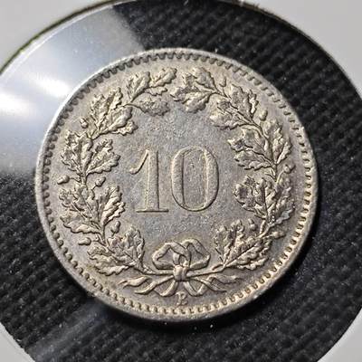 KK钱币收藏小铺  第415期 2月预留时间 周末发货 1969瑞士10分 